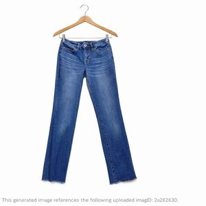 Style & Co Women’s Straight Crop Jeans Medium Wash Raw Hem Size 4